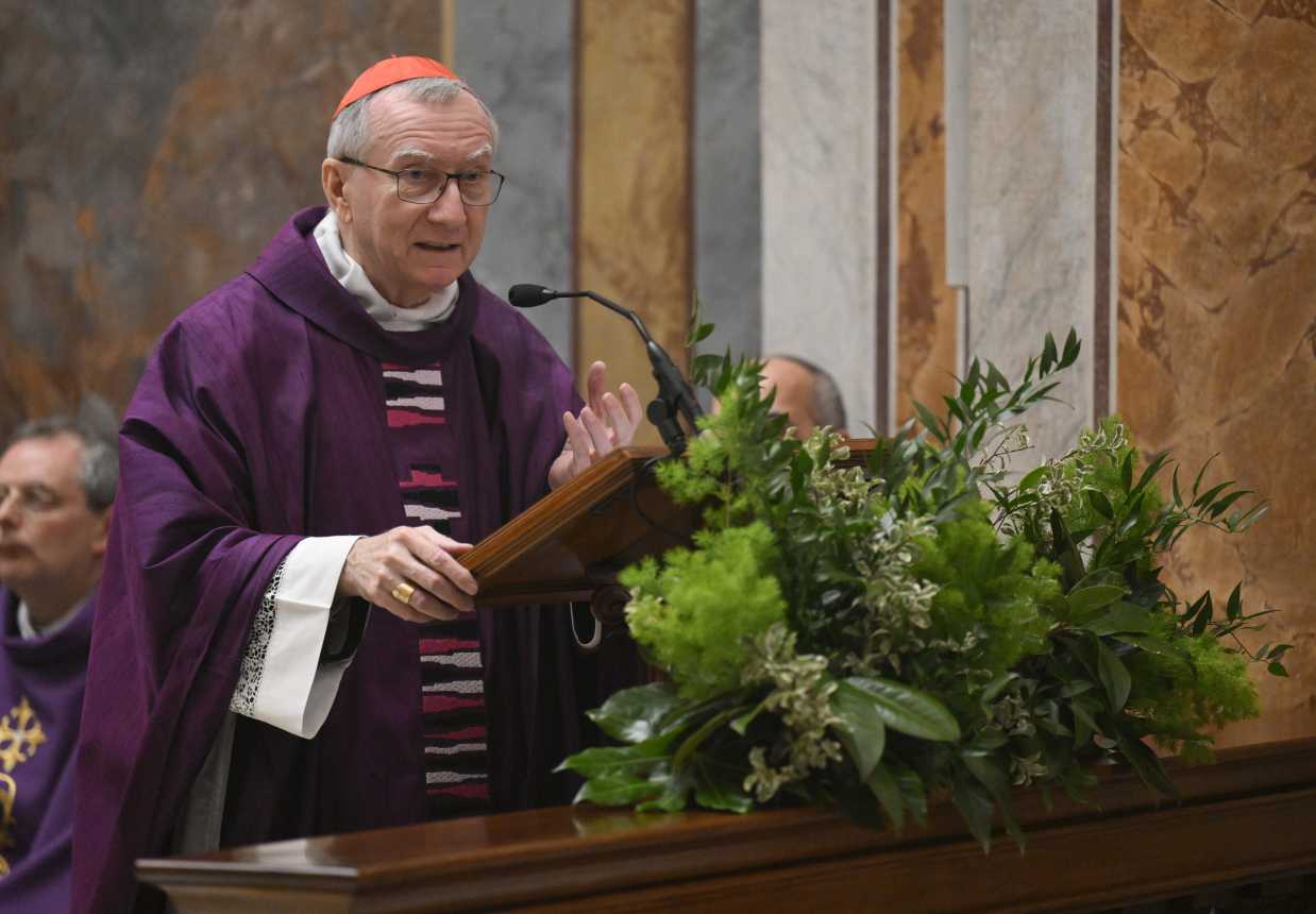 Cardinal Pietro Parolin at a Mass in March