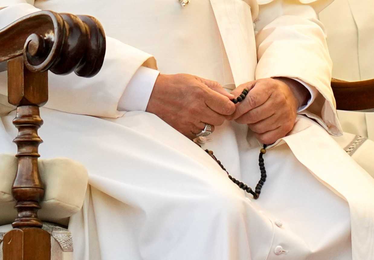 Pope Leo XIV prays the rosary for peace