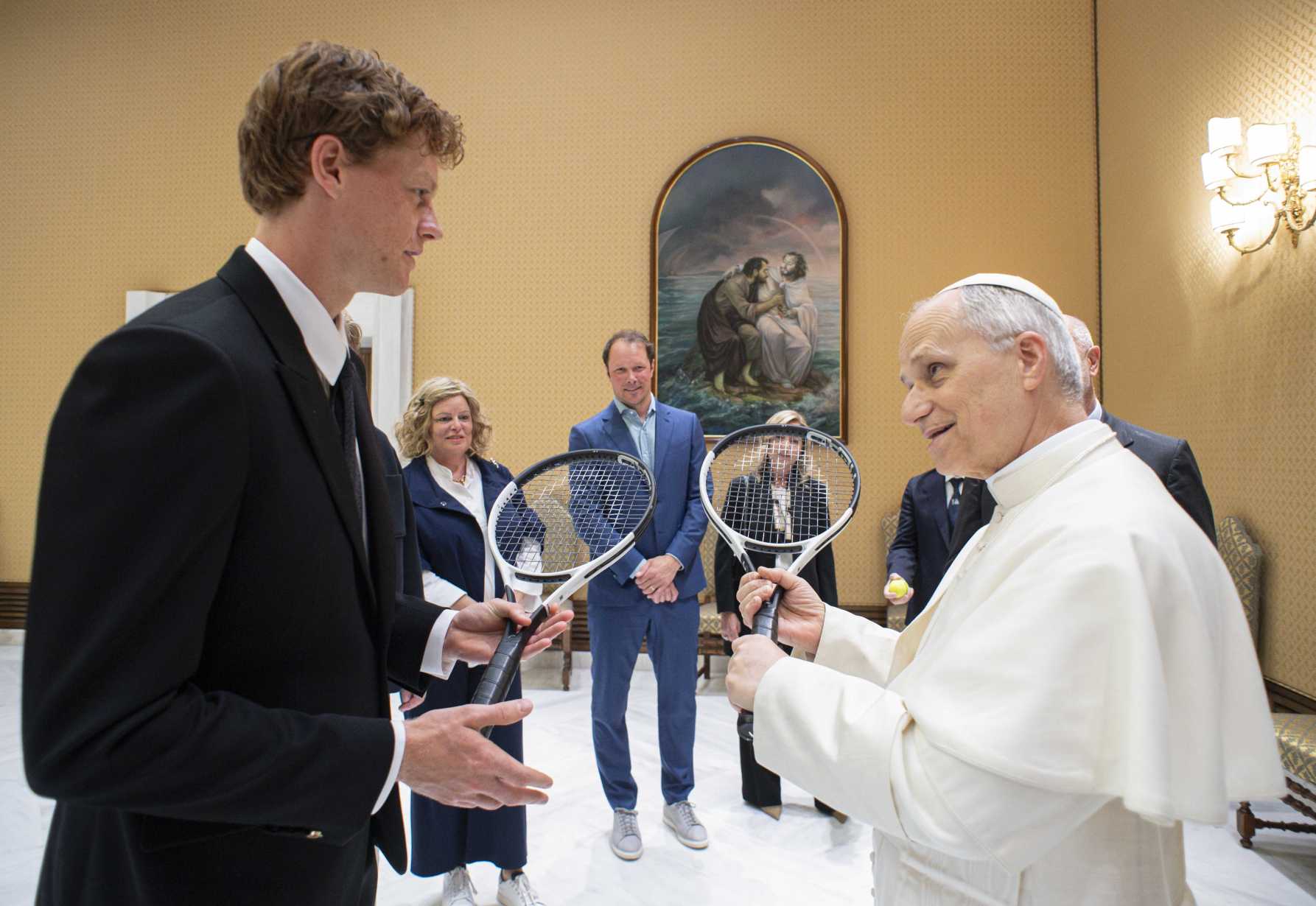 New pope, who is a tennis fan, meets world's No. 1 player