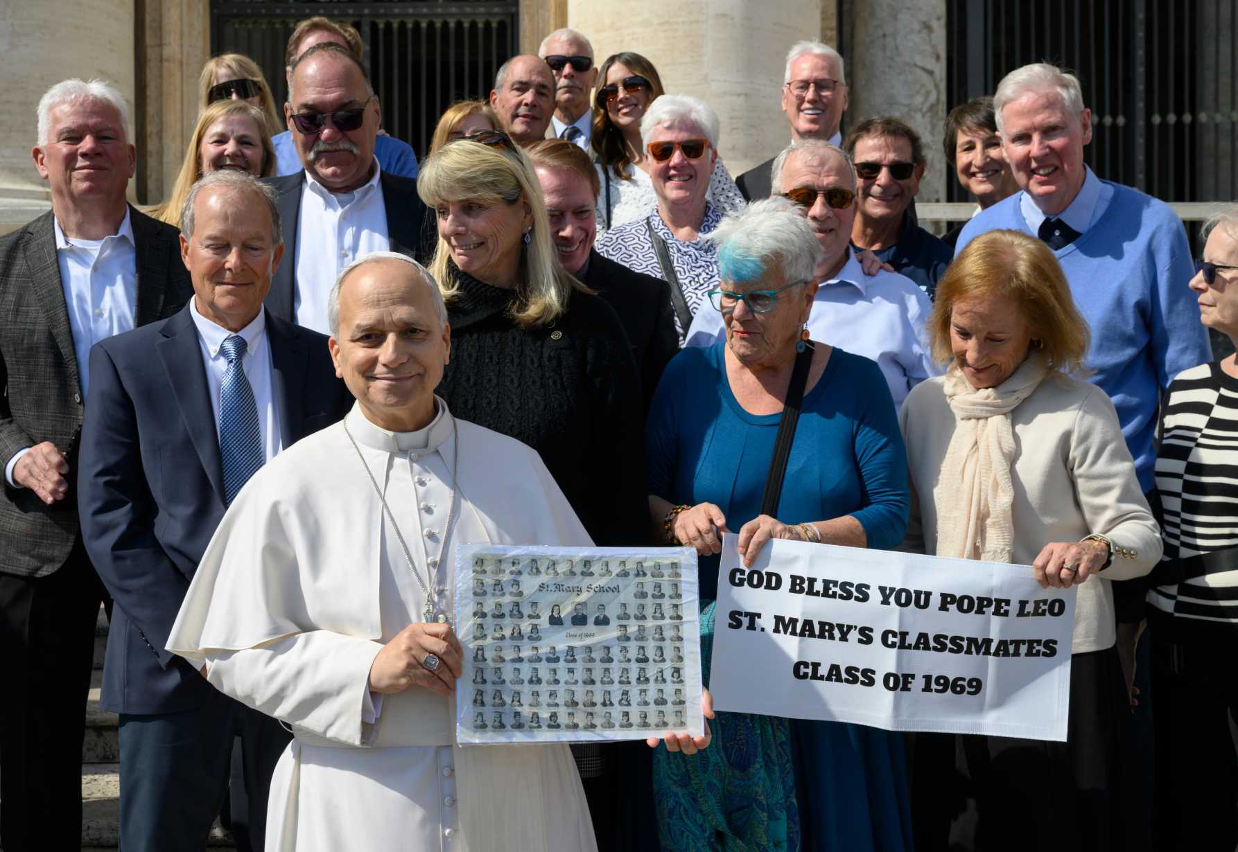 Childhood classmates from the United States reunite with Pope Leo 
