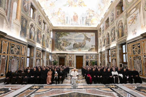 Pope Francis, students and staff of the North American College