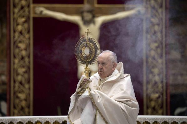 Pope Francis at Benediction