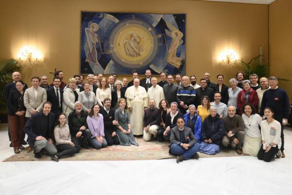 Pope Francis with planners of ecumenical prayer vigil
