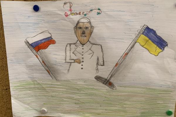 Child's drawing of pope
