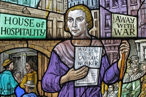 Dorothy Day stained-glass window