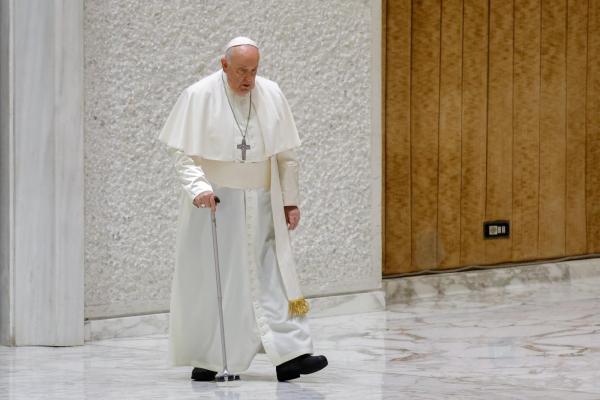 Pope Francis arrives for audience
