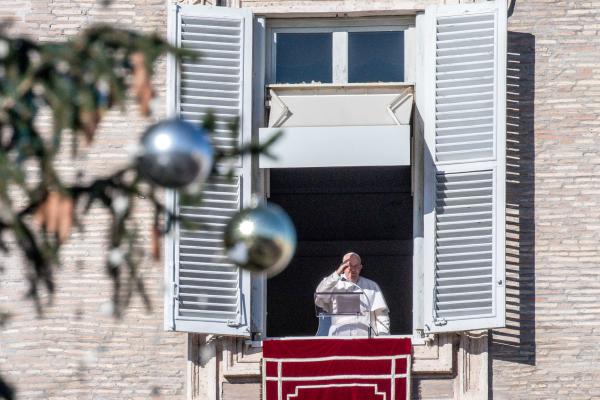 Pope Francis gives his blessing.