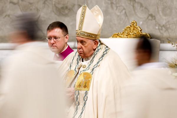 Pope Francis presides over Mass.