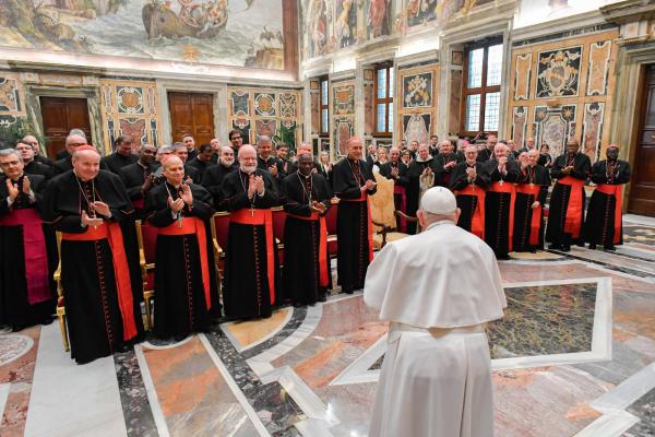 Pope Francis and members of doctrinal dicastery