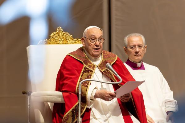 Pope Francis gives his homily