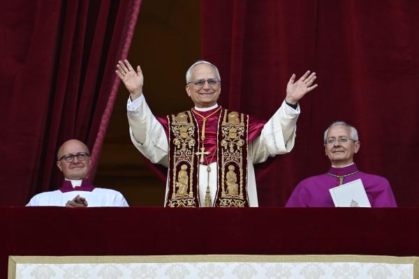 Pope Leo XIV waves to the crowd