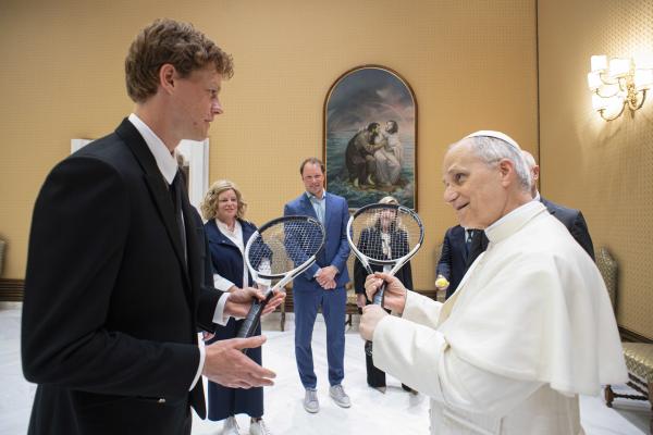 Jannik Sinner and Pope Leo XIV at the Vatican