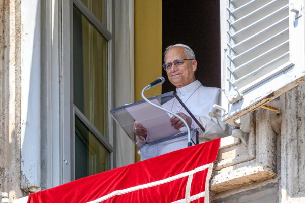 Pope Leo XIV leads the Angelus prayer Aug. 10