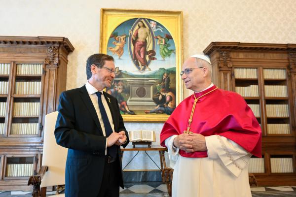 Israeli President Herzog with Pope Leo XIV at the Vatican