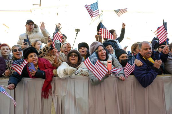 Visitors from U.S. cheer for Pope Leo at the Vatican