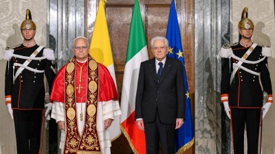Pope, in official visit to Italy, praises joint action for the common good