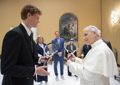 New pope, who is a tennis fan, meets world's No. 1 player