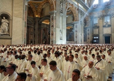 Remain united, care for those who are lost, suffering, pope tells priests