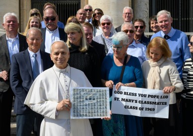 Childhood classmates from the United States reunite with Pope Leo 