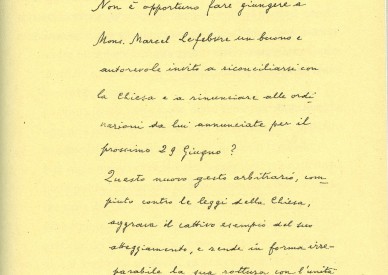 Archives: Paul VI accused Archbishop Lefebvre of acting like an 'antipope'