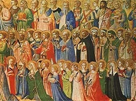 Detail from “The Forerunners of Christ with Saints and Martyrs” panel from Fra Angelico’s magnificent San Domenico altarpiece in Fiesole, Italy.