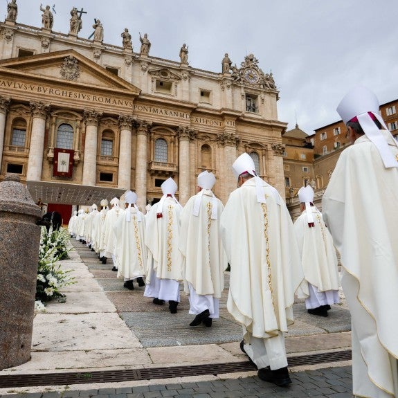 Bishops walking at the Synod