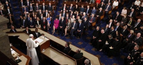 Pope Francis addresses the U.S. Congress in September 2015.
