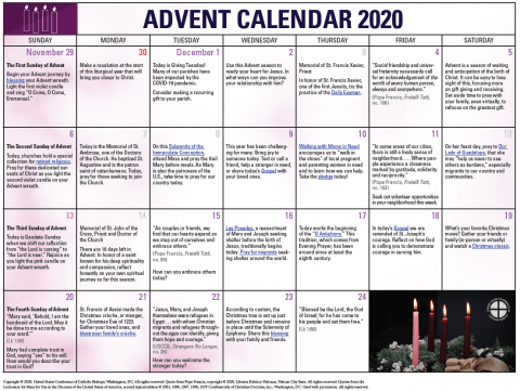 Advent 2020 November 29 December 24 Usccb