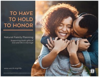 Husband kisses wife on cheek as they embrace