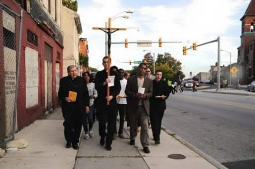 Bishop leads prayer walk
