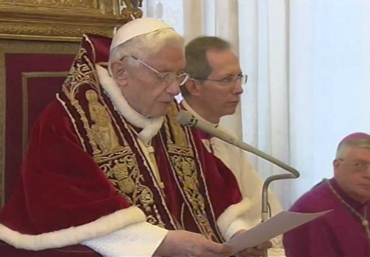 Pope Benedict announces his resignation