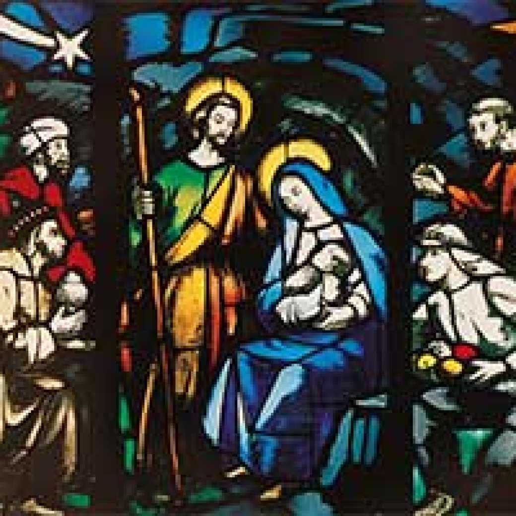 A Nativity scene as featured on the 2009 Vatican Christmas card. CNS photo/Paul Haring.