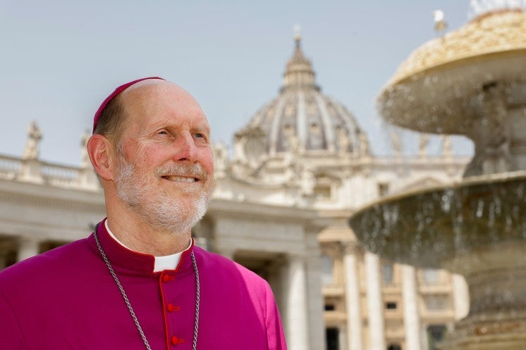 Archbishop Thomas R. Zinkula of Dubuque, Iowa, poses for a photo.