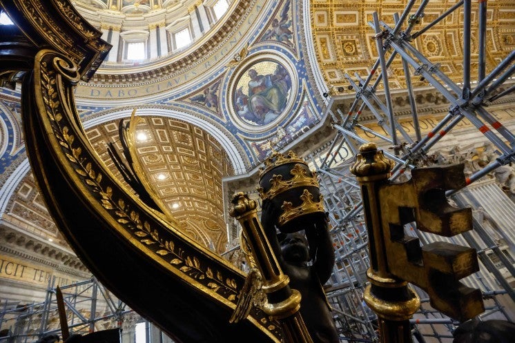 The top of the baldachin in St. Peter's