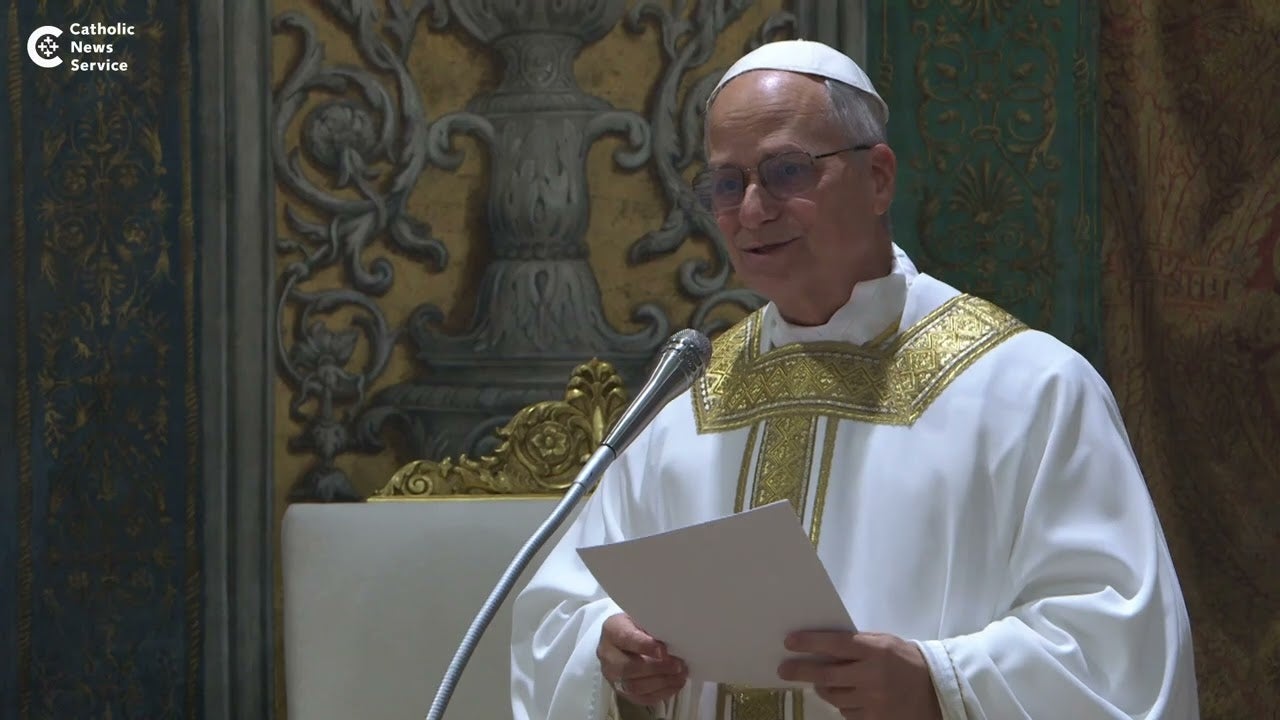 Pope Leo, in English, thanks cardinals for his election