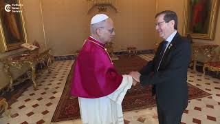 Pope Leo meets Israeli president