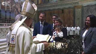 Pope Leo baptizes 20 infants in the Sistine Chapel